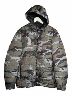 Belstaff Camo Down Military Jacket Hooded Zip Up Men's Size 56 XL/XXL